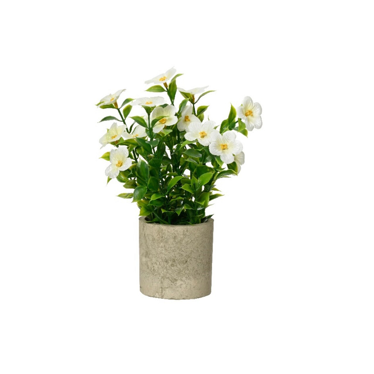 Floare artificiala in ghiveci Catharanthus, Decoris, Ø10 x 25 cm, hartie, alb - imagine 3